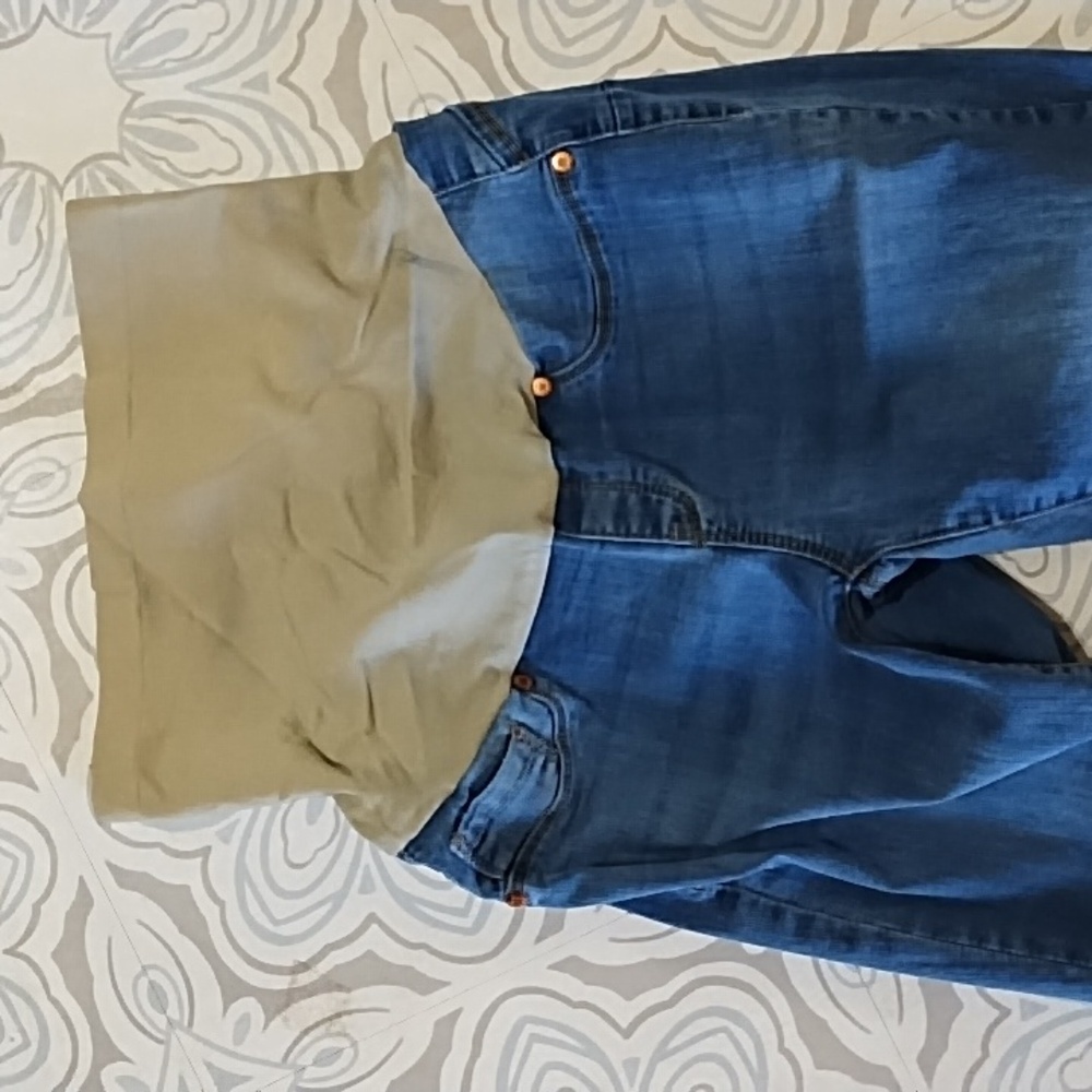 Mommy Pregnancy Pants Skinny Sz M Full Panel stretch material HAUTE MAMA materni
